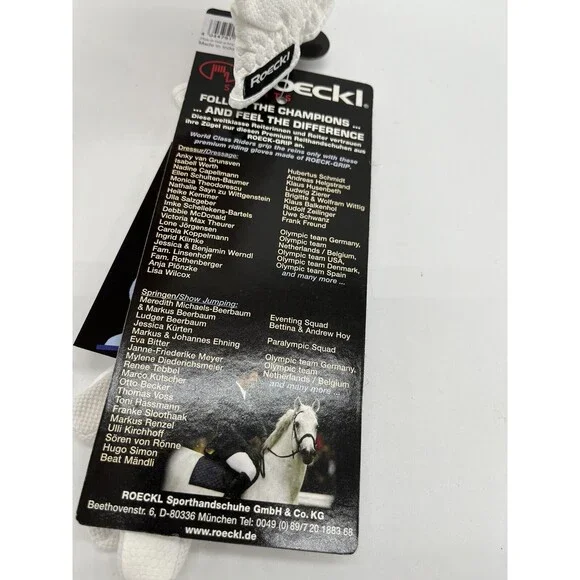 Roeckl Sports Roeck-Grip Equestrian Riding Gloves - White Size 6.5 - Picture 7 of 10